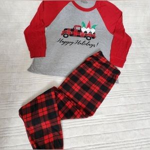 Ladies Pajamas 2pc Set Long Sleeve Sleepwear Christmas Red Truck Gnomes 1X